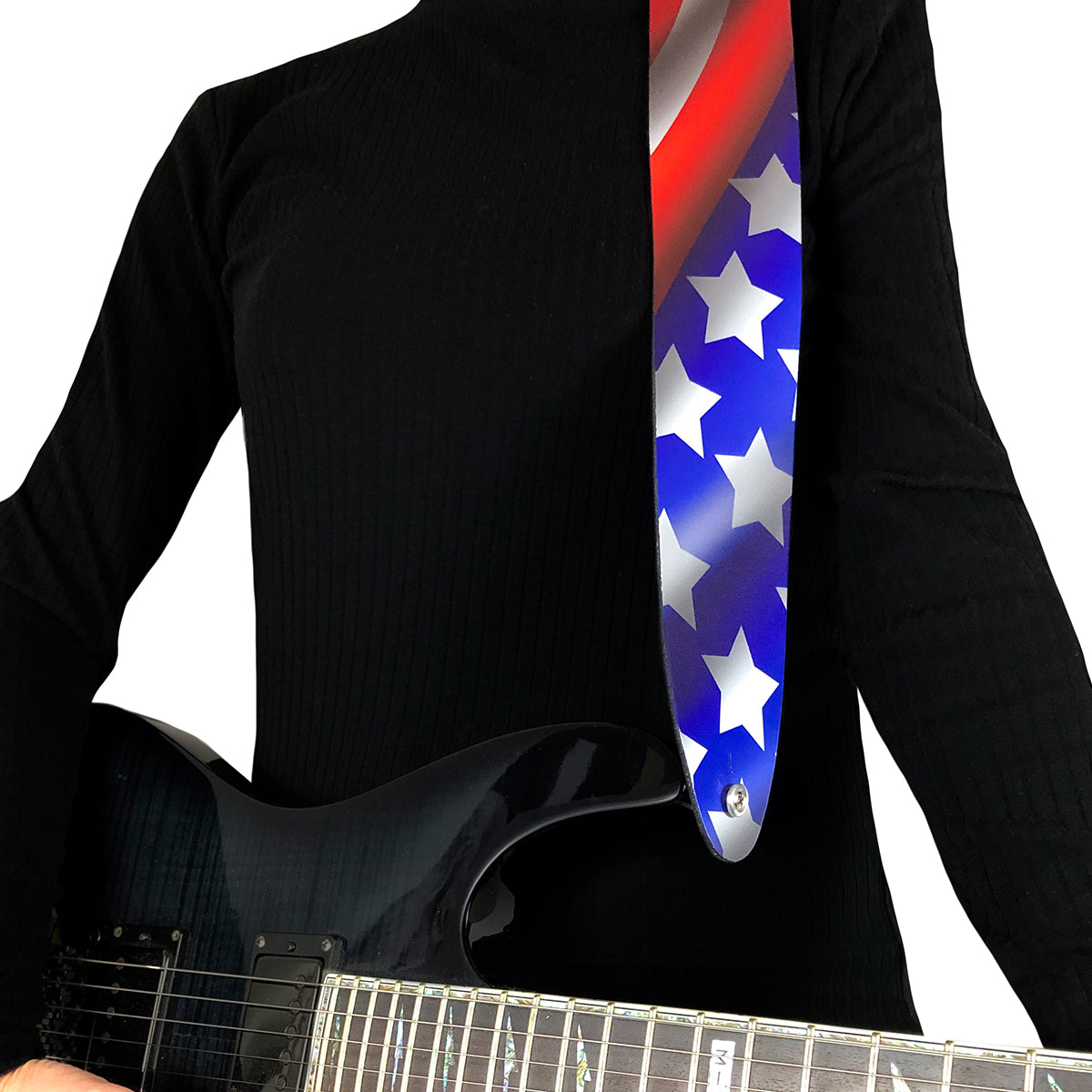 Perri's 2.5" Leather Guitar Strap - USA Flag