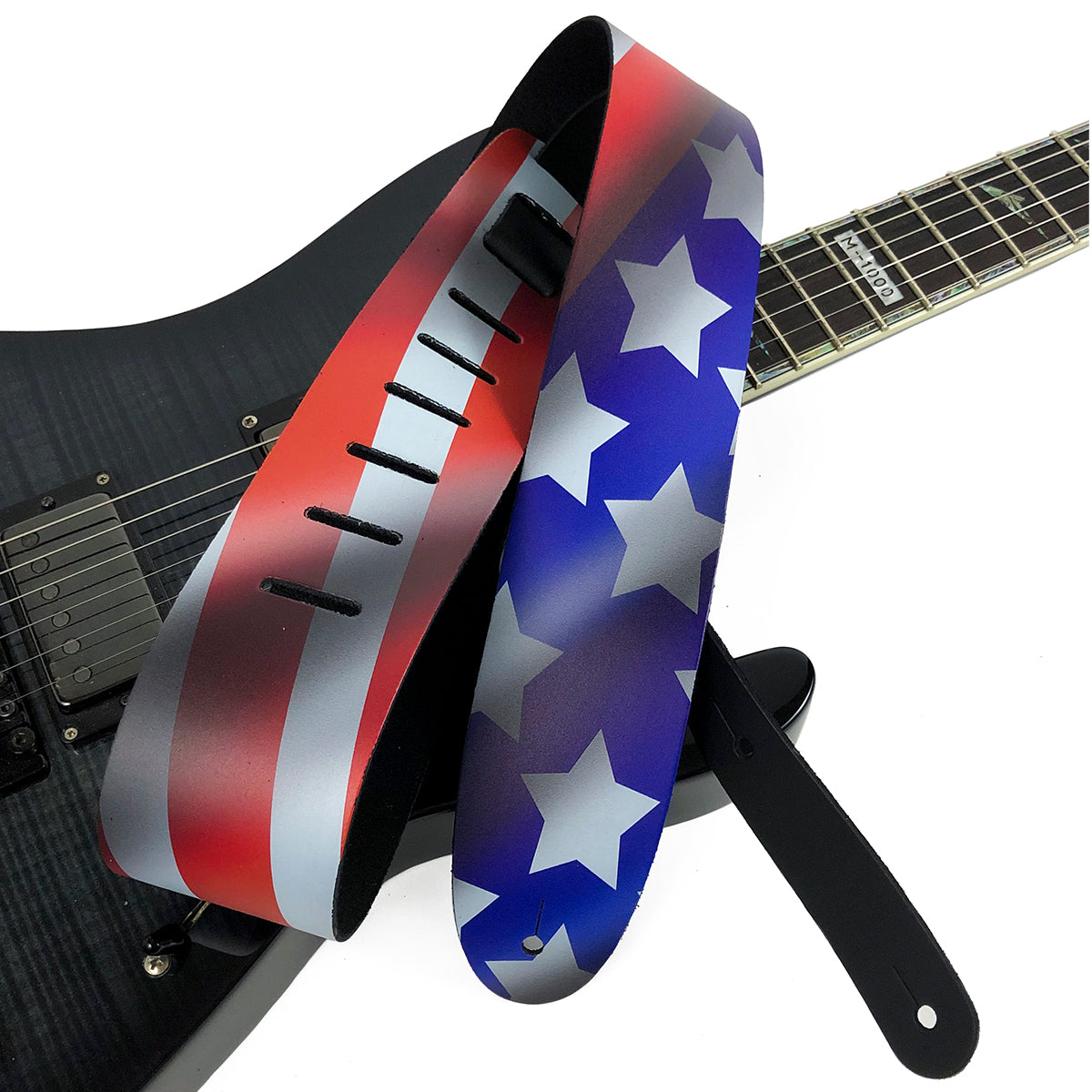 Perri's 2.5" Leather Guitar Strap - USA Flag