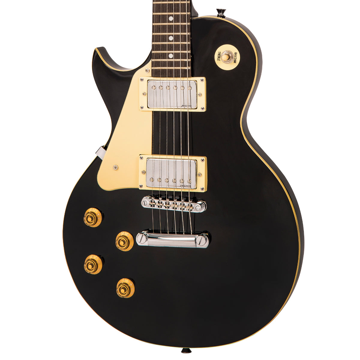 Vintage V10 Coaster Series Electric Guitar Pack | Left Hand Gloss Black
