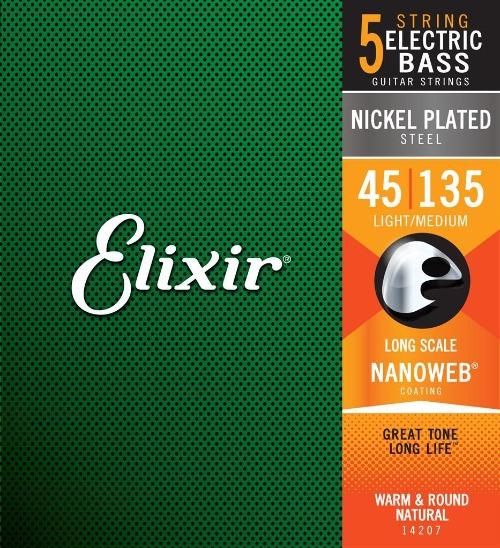 ELIXIR E14207 BASS 5 STRING LIGHT/MED 045 -135 Elixir