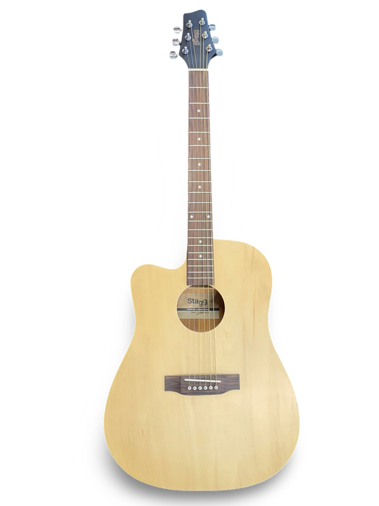 Pre-Owned Stagg SA30DCE-N LH Left-Handed Electro-Acoustic Guitar – Natural Finish