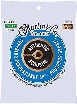 Martin Authentic Acoustic SP Phosphor Bronze 10-47 12 String Extra Light - MA500