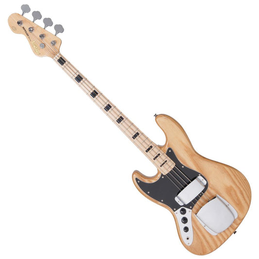 Vintage VJ74 Reissued Maple Fingerboard Bass | Natural Ash | Left Hand