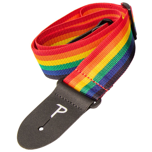 Perri's Polyester Extra Long Guitar Strap | Rainbow