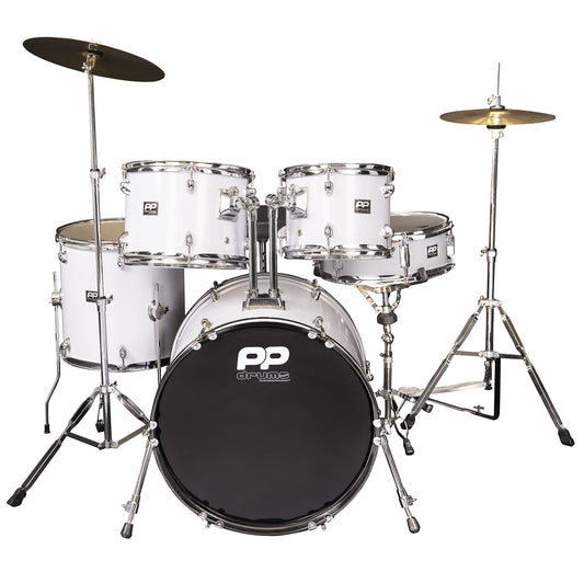 PP Drums 5pc Fusion Drum Kit | White