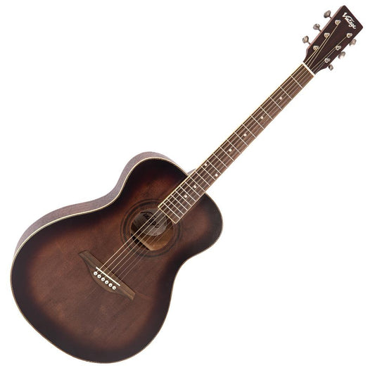 Vintage V300 Acoustic Folk Guitar | Antiqued