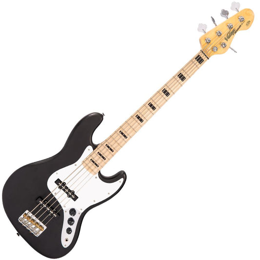 Vintage VJ75 Reissued Maple Fingerboard Bass Guitar | 5-String | Black