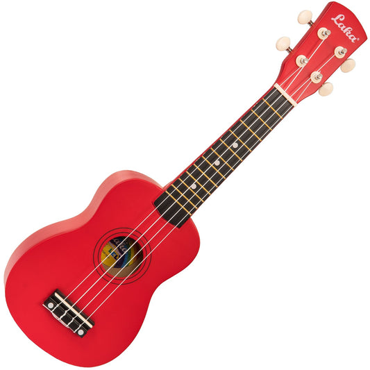 Laka Rainbow Series Soprano Ukulele & Carry Bag | Red