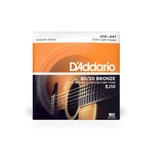 D'Addario | 10-47 Extra Light, 80/20 Bronze D'Addario 