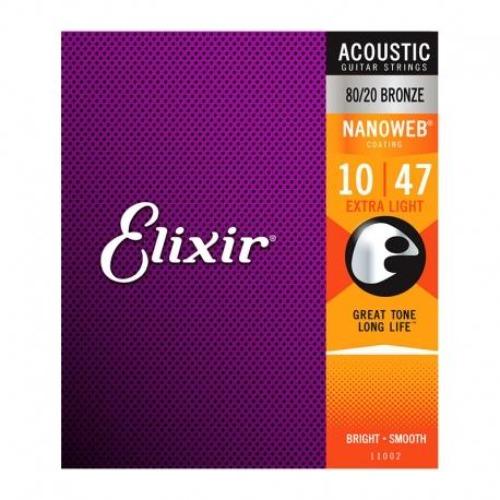 Elixir Nano 80/20 Acoustic 10-47 Xl Set - E11002 Elixir 
